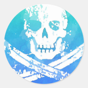 Pirate Flag Skull Sword Classic Round Sticker