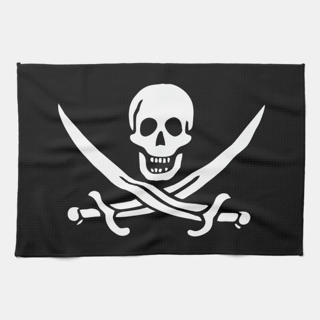 Pirate Flag Tea Towel (Horizontal)