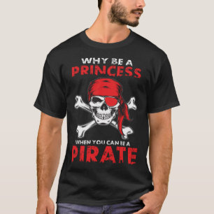 Pirate  For Girls Skull Eye Patch & Crossbones T-Shirt