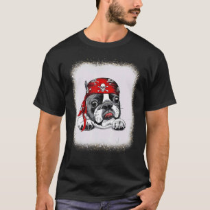 Pirate French Bull dog Love r Dad Mum Leopard Blea T-Shirt