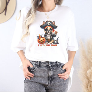 Pirate French Bulldog Halloween Frenchie Mum Tri-Blend Shirt