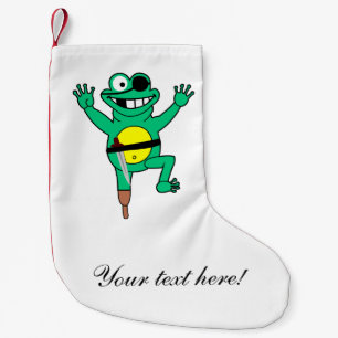 Pirate frog cartoon small christmas stocking