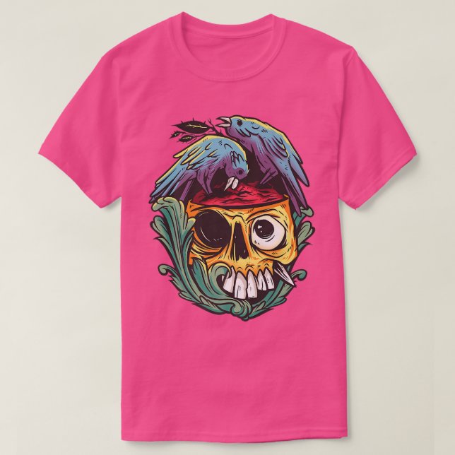 Pirate Funny  Pirate Skeleton  T-Shirt (Design Front)