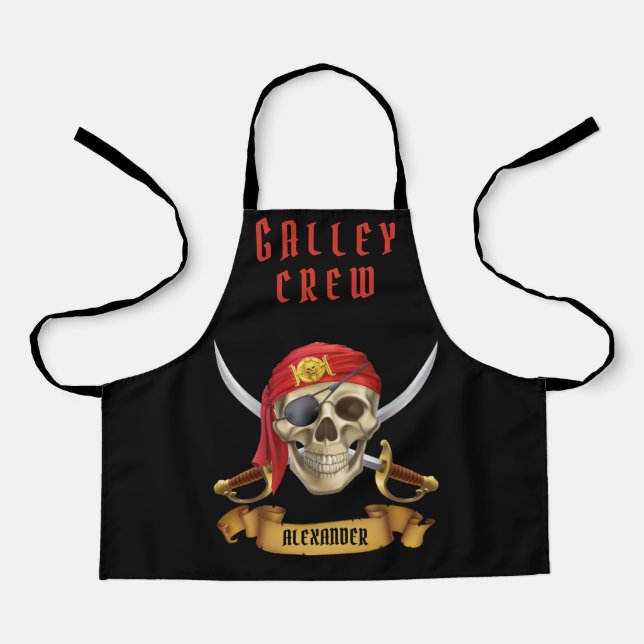 Pirate Galley Crew Personalise  Apron (Front)