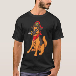 Pirate German Shepherd Halloween Dog Kids Jolly Ro T-Shirt