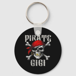 Pirate Gigi Jolly Roger Flag And Skull Crossbones  Key Ring