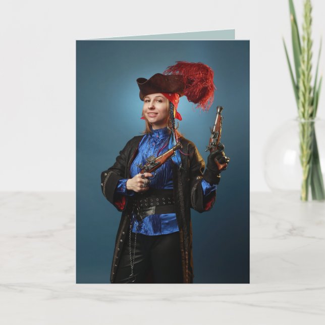 PIRATE GIRL BIRTHDAY CARD (Front)