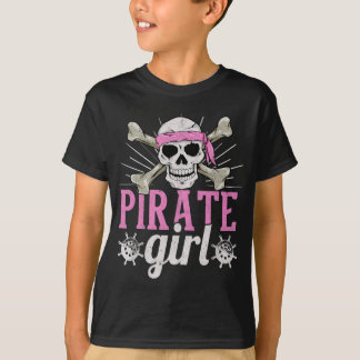 Pirate Girl Caribbean Freebooter Skull Female Pira T-Shirt