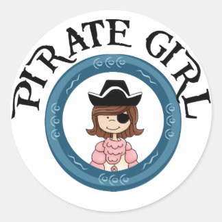 Pirate Girl Classic Round Sticker