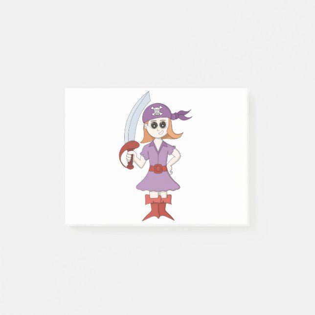 Pirate Girl Post-it Notes (Front)