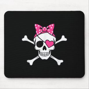 Pirate Girl Skull Heart Outfit Toddler Valentine P Mouse Pad