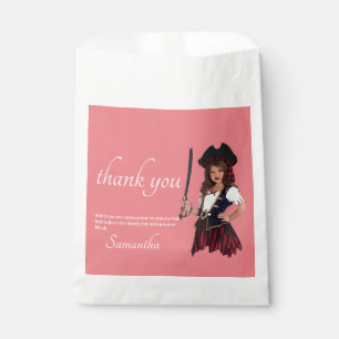 Pirate Girl Thank You Pink Favour Bag