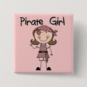 Pirate Girl Tshirts and Gifts 15 Cm Square Badge