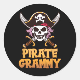 Pirate Grammy Captain Matching Grandma Halloween C Classic Round Sticker