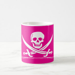 pirate grog in pink design coffee mug