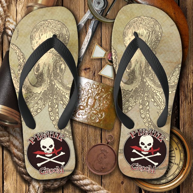 Pirate Groom Jandals (Pirate Groom Flip Flops)