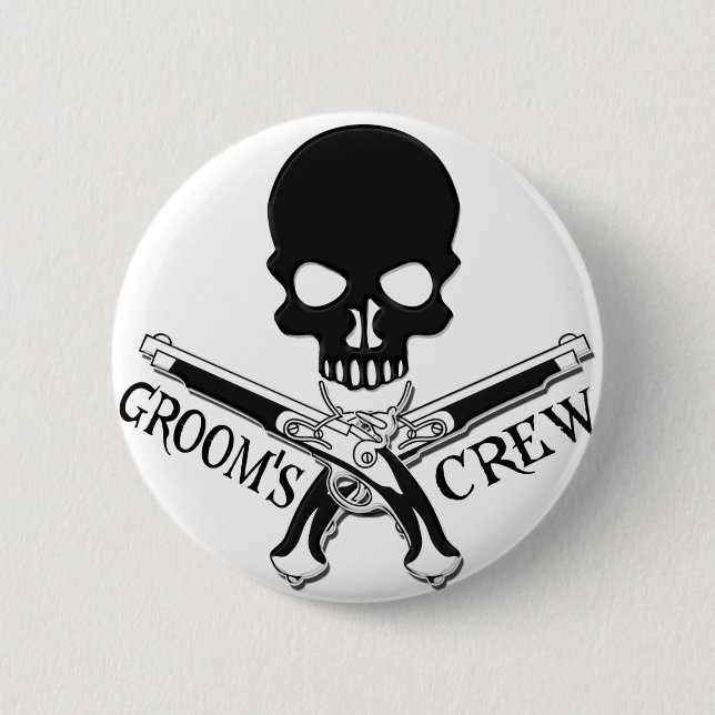 Pirate Groom's Crew Button (Front)