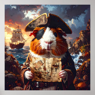 Pirate Guinea Pig Poster