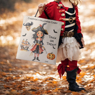 Pirate Halloween Candy Trick or Treat Tote Bag