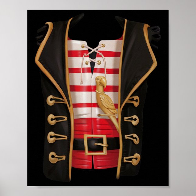 Pirate Halloween Kids Costume Tee  Poster (Front)