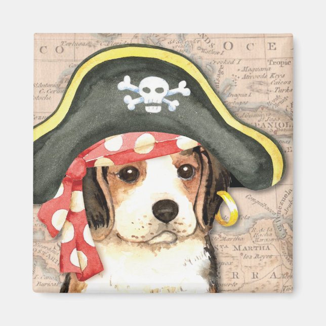 Pirate Hat Beagle Magnet (Front)