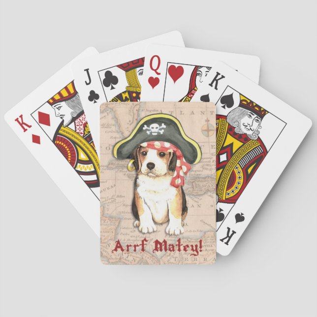Pirate Hat Beagle Playing Cards (Back)