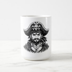 Pirate head with hat sailor and Eye Patch and Bear Coffee Mug