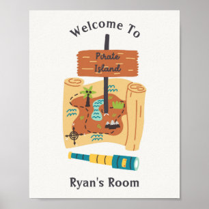 Pirate Island Nursery Kids Wall Art