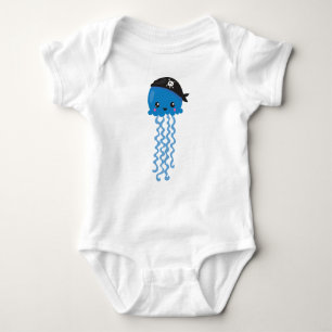 Pirate Jellyfish, Cute Jellyfish, Little Jellyfish Baby Bodysuit