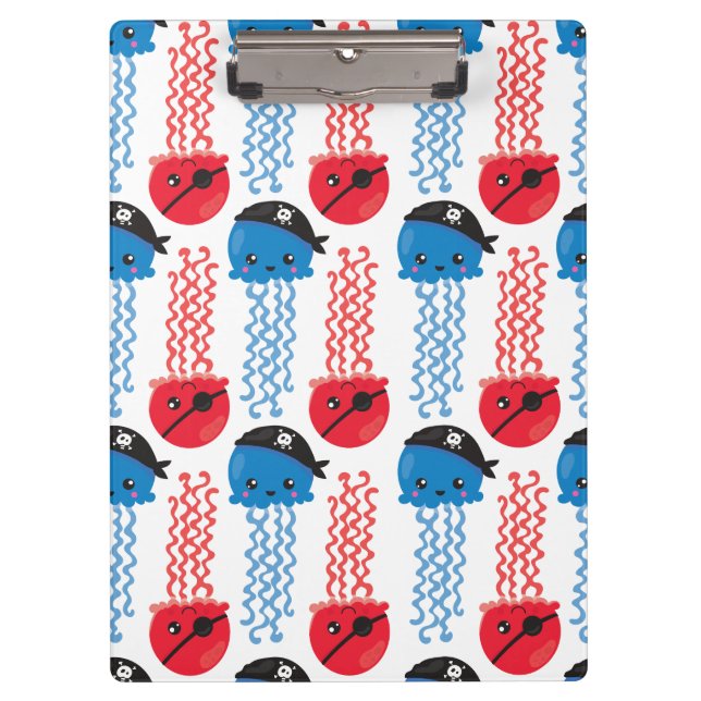 Pirate Jellyfish, Jellyfish Pattern, Sea Animals Clipboard (Front)