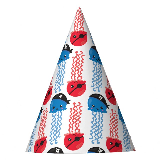 Pirate Jellyfish, Jellyfish Pattern, Sea Animals Party Hat (Front)
