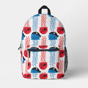 Pirate Jellyfish, Jellyfish Pattern, Sea Animals Printed Backpack