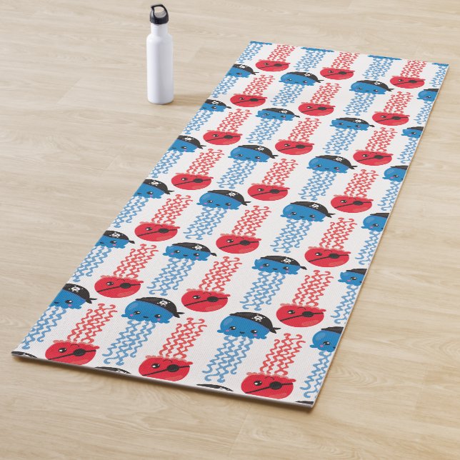 Pirate Jellyfish, Jellyfish Pattern, Sea Animals Yoga Mat (In Situ)
