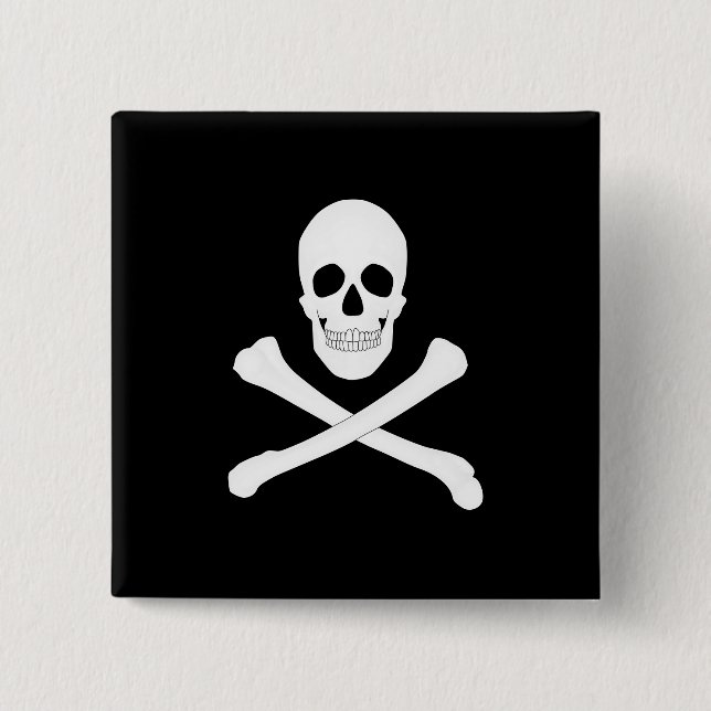 Pirate (Jolly Roger) Flag 15 Cm Square Badge (Front)