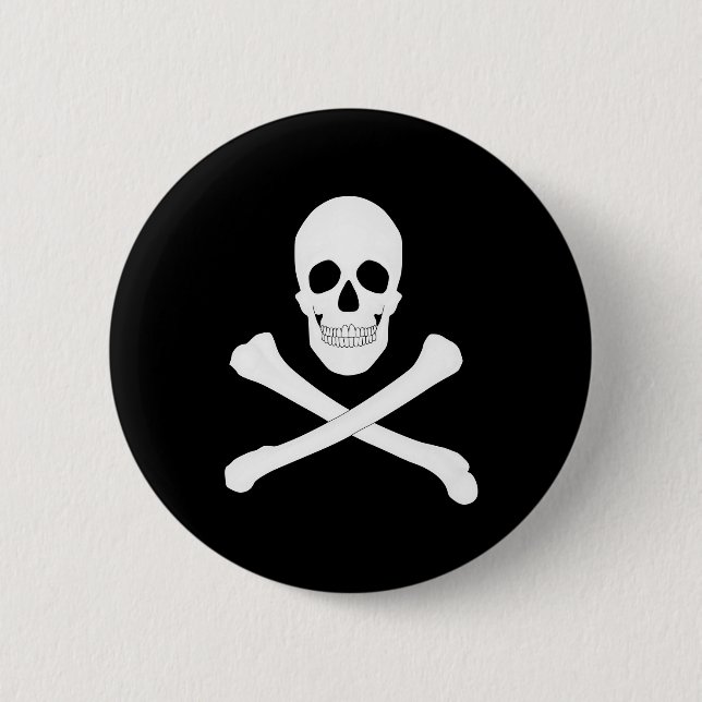 Pirate (Jolly Roger) Flag 6 Cm Round Badge (Front)