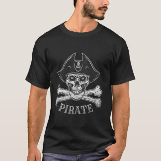Pirate Jolly Roger Flag Men Women Skull Crossbones T-Shirt