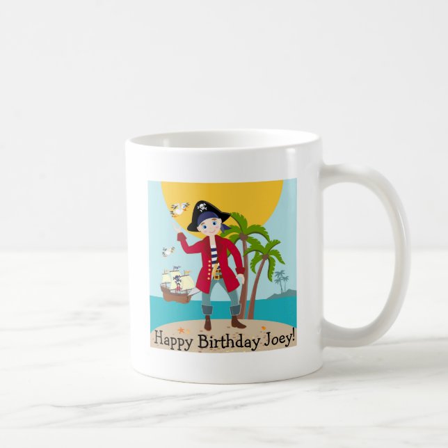 Pirate kid birthday party coffee mug (Right)