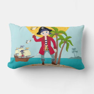 Pirate kid birthday party lumbar cushion
