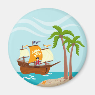 Pirate kid birthday party magnet