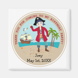 Pirate kid birthday party magnet