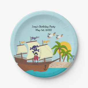 Pirate kid birthday party paper plate