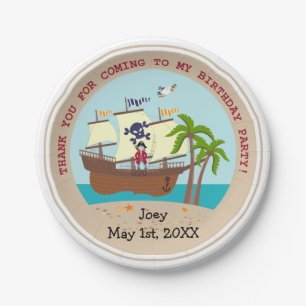 Pirate kid birthday party paper plate
