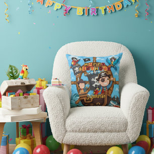 Pirate Kids Birthday Party Gift Cushion