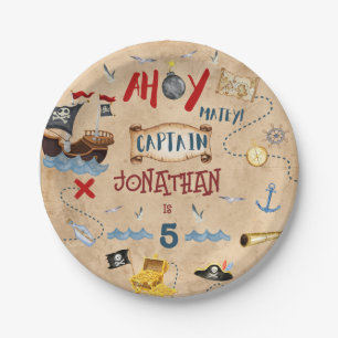 Pirate Kids pirate party birthday Paper Plate