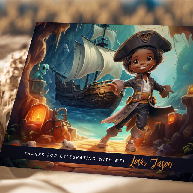 Pirate Kids Shore Adventure Thank You Card (Creator Uploaded)