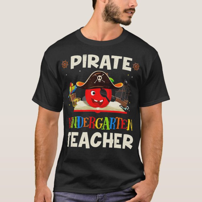 Pirate Kindergarten Teacher For Halloween Tees Pir (Front)