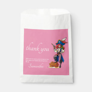 Pirate Lady Thank you Pink Favour Bags