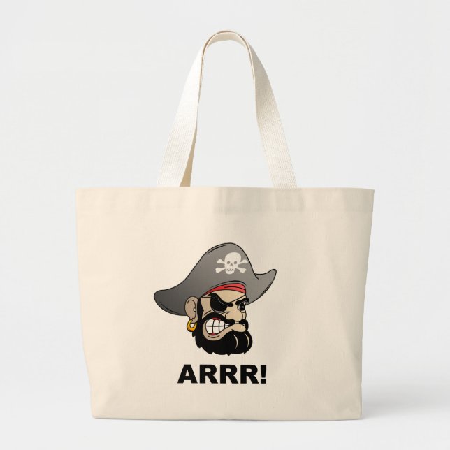 Pirate Large Tote Bag (Front)