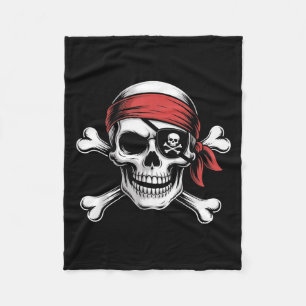 Pirate Lazy Skull Bandanna Halloween Costume Men B Fleece Blanket