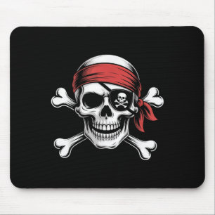 Pirate Lazy Skull Bandanna Halloween Costume Men B Mouse Pad